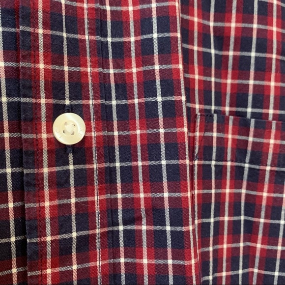 J.Crew Mercantile Mens XL Slim Fit - NWT$59 - Red/Navy Plaid Flex Washed Shirt - Picture 3 of 6